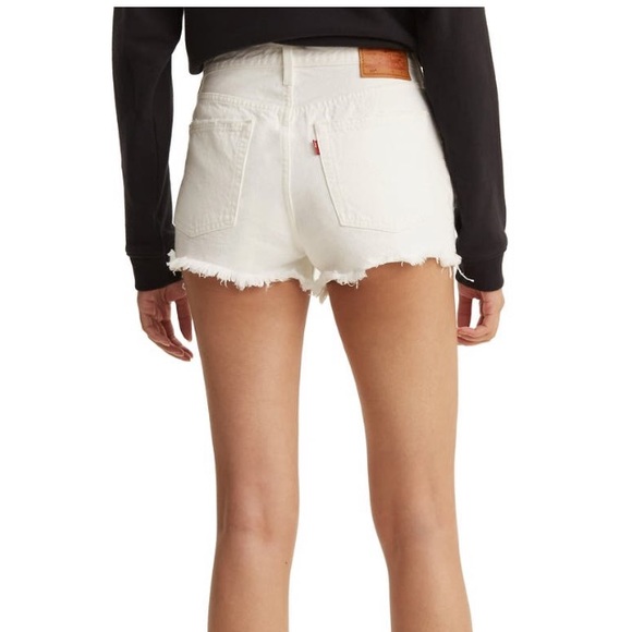 Levi’s 501 White Cutoff Denim Shorts - Picture 2 of 3